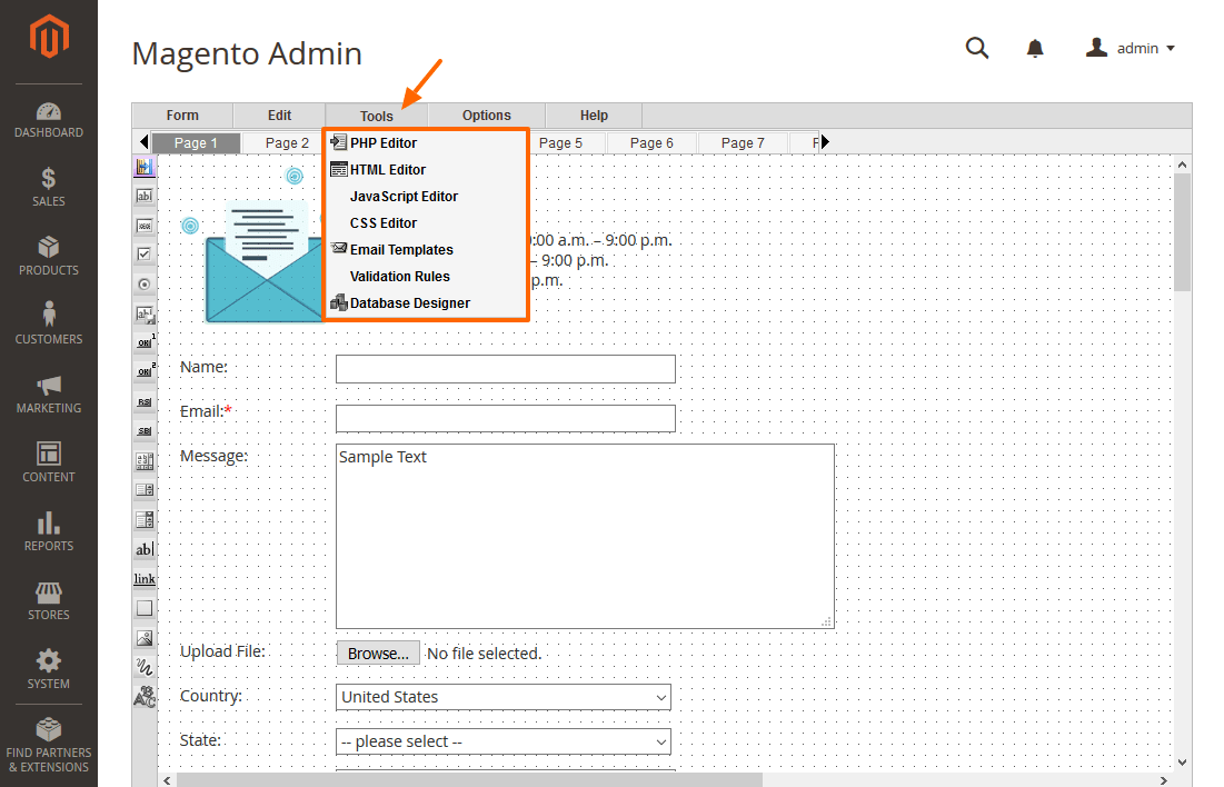 screenshot of Magento 2 Form Builder